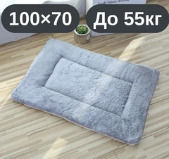 Solve М’який плюшевий килимок-лежанка для котів та собак сірий, теплий двосторонній матрацик, 100×70, до 55 кг, KT8001156