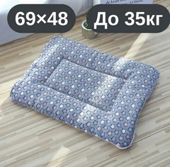 Solve М’який плюшевий килимок-лежанка для котів та собак сірий з зірочками, теплий двосторонній матрацик, 69×48, до 35 кг, KT8001144