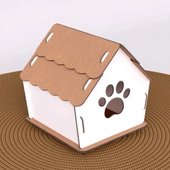 Лежаки FuTuFu Pets Картонний будиночок "КОТеджик" для котів та собак 500×500×500 мм (235084)