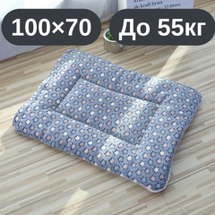 Solve М’який плюшевий килимок-лежанка для котів та собак, теплий двосторонній матрацик, 100×70, до 55 кг, сірий з зірочками KT8001146