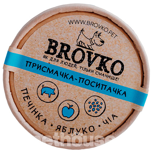 Brovko - Присмачка-посипачка зі смаком печінки поросятка, яблука та чіа для собак