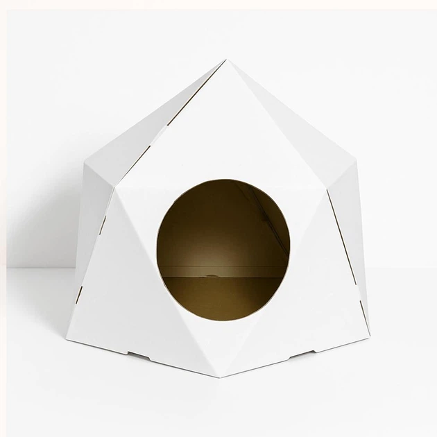 Без бренду Будинок для кота з картону Котохата Modern біла 40x40x38 см