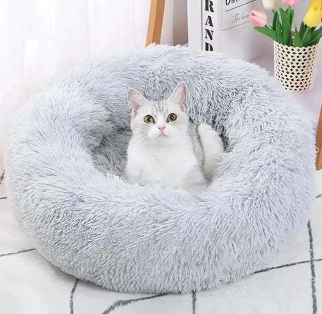 Без бренду Спальне місце для тварин Pet Sleeping Bag затишна кругла лежанка 44 см для котів і собак антистрес ефект