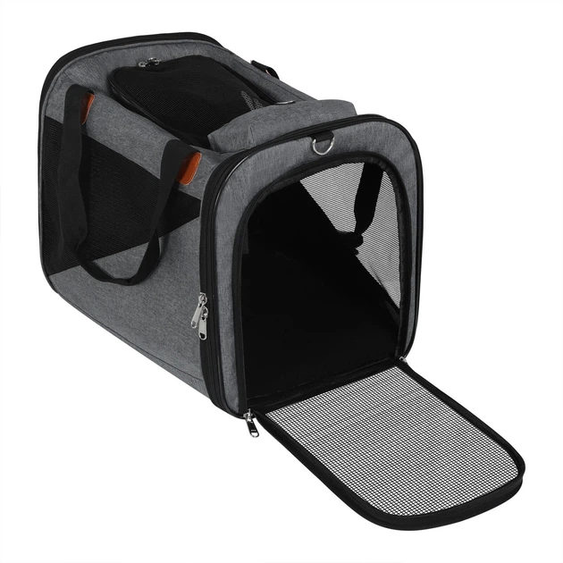 Сумка-переноска для котів та собак CosmoPet CP-41 44х30х35 см Сірий