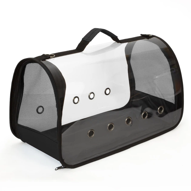 Сумка для перенесення котів та собак 50x25x27 см CosmoPet CP-10L 5 люверсів Black JDT-0845858