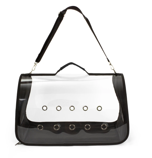 Сумка для перенесення котів та собак 50x25x27 см CosmoPet CP-10L 5 люверсів Black JDT-0845858