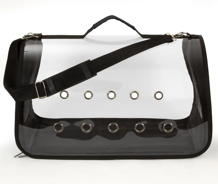 Сумка для перенесення котів та собак 50x25x27 см CosmoPet CP-10L 5 люверсів Black JDT-0845858