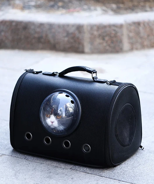 Сумка для перенесення котів і собак CosmoPet CP-18 з ілюмінатором 43x29x23 см Чорний