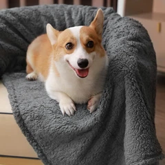 Ковдра для тварин Derby Calming Blankets Fluffy Premium Fleece, сірий 105х165 см