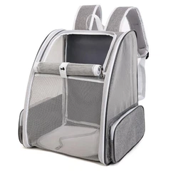 Рюкзак-переноска для котів та собак 41х28х35 CosmoPet CP-42 Gray