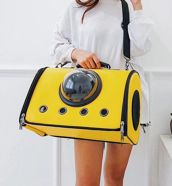 Сумка з ілюмінатором для перенесення котів та собак 41x29x25 см CosmoPet CP-18 Yellow