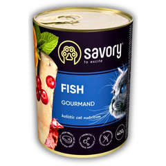 Упаковка вологого корму для вибагливих котів Savory з рибою 400 г х 6 шт