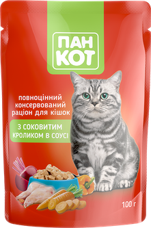 Пан Кіт з соковитим кроликом в соусі (100гр.х24шт)2,4 кг