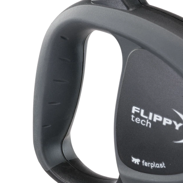 Повідець-рулетка для собак зі стрічкою Ferplast Flippy Tech Tape L Black