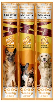 Lucky Star Паличка для собак з мʼясом кролика та гарбузом 12г 3 шт/спайка