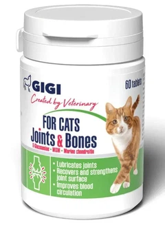 GiGi For Cats Strong Joints & Bones Фор Кетс Стронг Джойн & Бонс для профілактики та у комплексному лікуванні захворювань суглобів у котів 60 таблеток