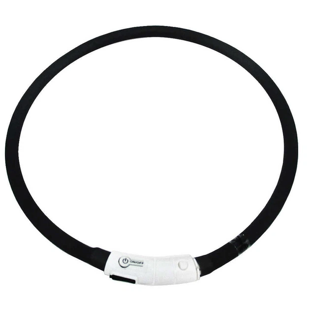 Tatrapet LЕD-нашийник Expert для собак (з підзарядкою USB), світиться, силікон, чорний 1*70 см