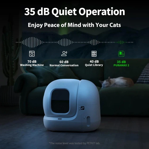 Смарт-лоток Petkit Pura Max 2 Self-Cleaning Cat Litter Box, автоматичний, для кішок, Wi-Fi, Android/iOS, 620×538×552 мм, 7 л, білий(DL_А3Е40DВВF3D7)