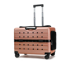 CosmoPet Валіза переноска на колесах з висувною телескопічною ручкою підстилкою для тварин котів собак 44×55×39 см (482532-Prob) Рожевий