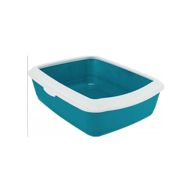 Туалет для кішок з бортиком Trixie Classic 37x15x47 см, синій/білий