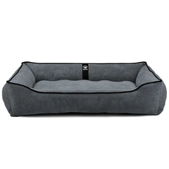 Лежак ліжко для собак всіх порід EGO Bosyak Soft XL 110x85 Сірий (лежанка для великих собак 20-27 кг)