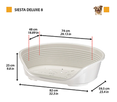 Пластиковий лежак для собак та котів Ferplast Siesta Deluxe 8 білий 82х59.5х25 см 70208911