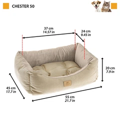 Лежак для котів та собак Ferplast Chester 50 55х45х20 см Синій (83770525)