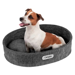 Лежанка для Собак і Котів BronzeDog Овальна Сіра 30 х 40 х 9 (3572)