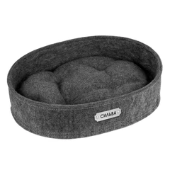 Лежанка для Собак і Котів BronzeDog Овальна Сіра 30 х 40 х 9 (3572)