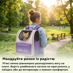 Рюкзак для переноски тварин Inspire HelloCat 37 х 25 х 34 см Purple (HelloCat-purple)