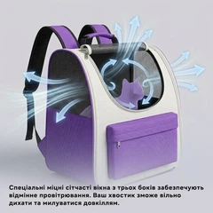 Рюкзак для переноски тварин Inspire HelloCat 37 х 25 х 34 см Purple (HelloCat-purple)