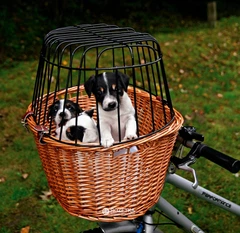 Сумка-кошик для велосипеда Trixie Bicycle Basket 44 х 48 x 33 см до 8 кг Чорна з бежевим (4011905028064)