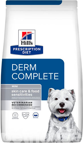 Hill's Prescription Diet Derm Complete - Лікувальний корм при харчовій алергії та атопічному дерматиті для собак всех порід