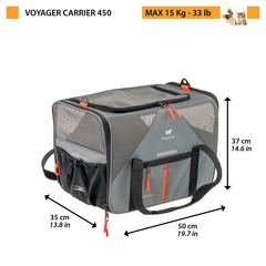 Сумка для маленьких собак та кішок Ferplast Voyager Carrier 450 50х33х37 см Сірий (85734421)