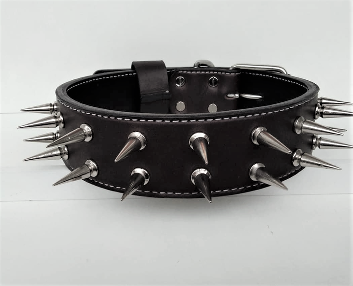 Шкіряний нашийник з шипами Lockdog L(45-55 см) 000240022