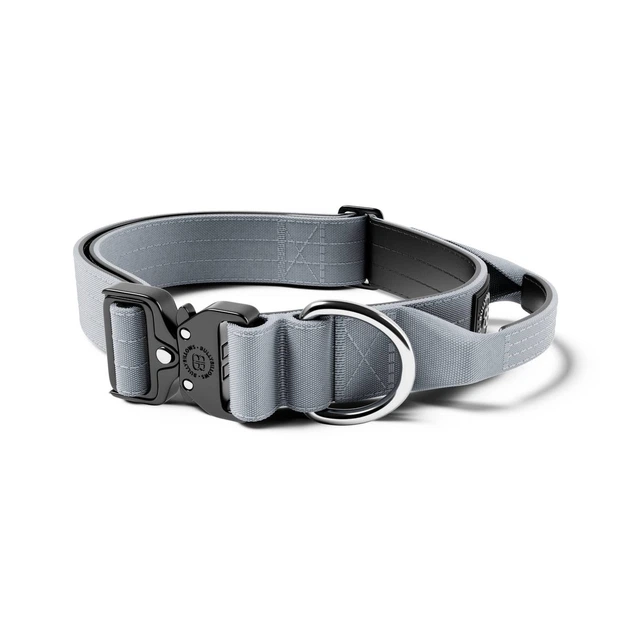 Тактичний нашийник з ручкою для собак BullyBillows Combat Collar Handle 4 cm XS: 40 мм, ОШ 38-45 см Сірий