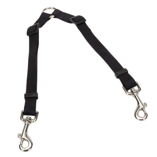 Повідець-спарка для собак Coastal 2 Dog Adjustable Coupler, 2 х 90 см, чорний