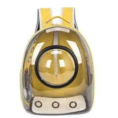 Без бренду Рюкзак перенесення домашніх тварин до 8 кг з прозорими стінками та оглядовим вікном Жовтий