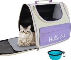 Без бренда Рюкзак переноска для тварин до 7,5 кг Hello Cat Фіолетовий