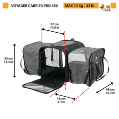 Переноска для собак та кішок Ferplast Voyager Carrier Pro 50х39х39 см Чорний (85734517)