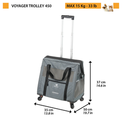 Візок для маленьких собак та кішок Ferplast Voyager Trolley 46.5х26.5х50 см Сірий (85738421)