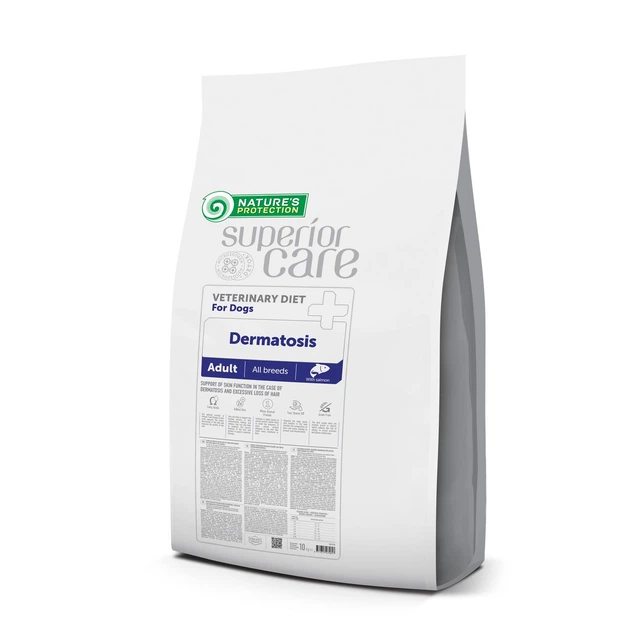 Сухий беззерновий корм для здоров'я шкіри та шерсті собак Nature's Protection Superior Care Veterinary Diet Dermatosis Salmon Adult All Breeds з лососем 10 кг