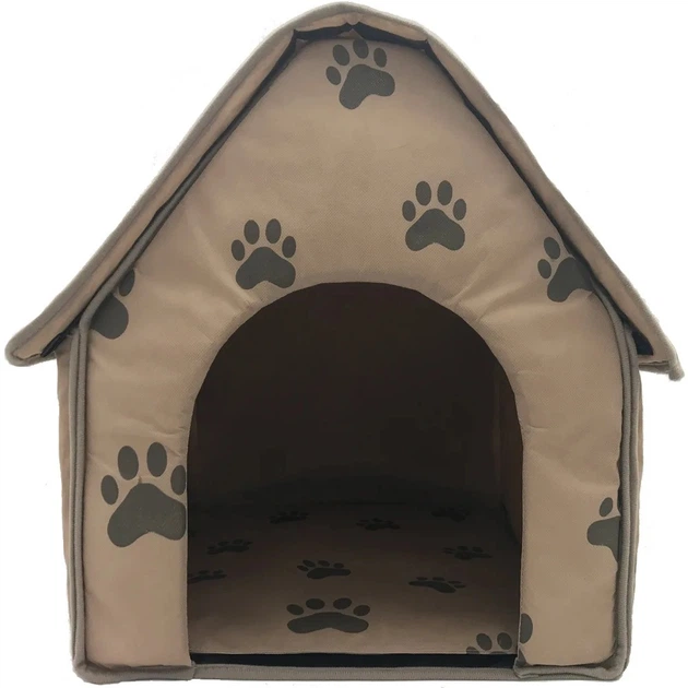 Tvs Будка для собак і кішок портативний складний будиночок для тварин Portable Dog House 43х43х40см. коричневий