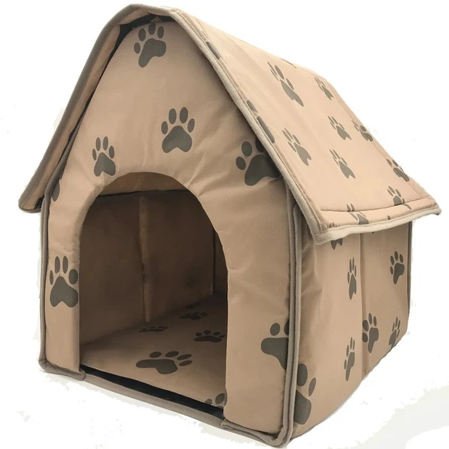 Tvs Будка для собак і кішок портативний складний будиночок для тварин Portable Dog House 43х43х40см. коричневий