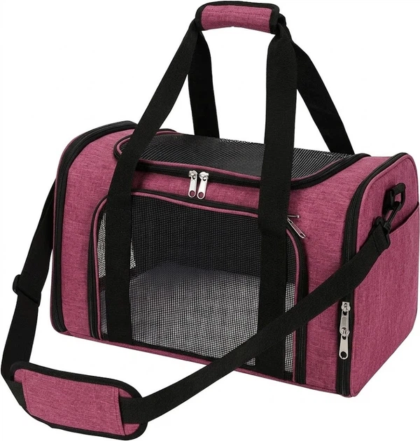 Сумка переноска для котів та собак 42x28x28 см CosmoPet CP-47 Magenta