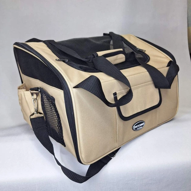 Автокрісло для собак SENFUL Pet Car Seat Carrier бежеве