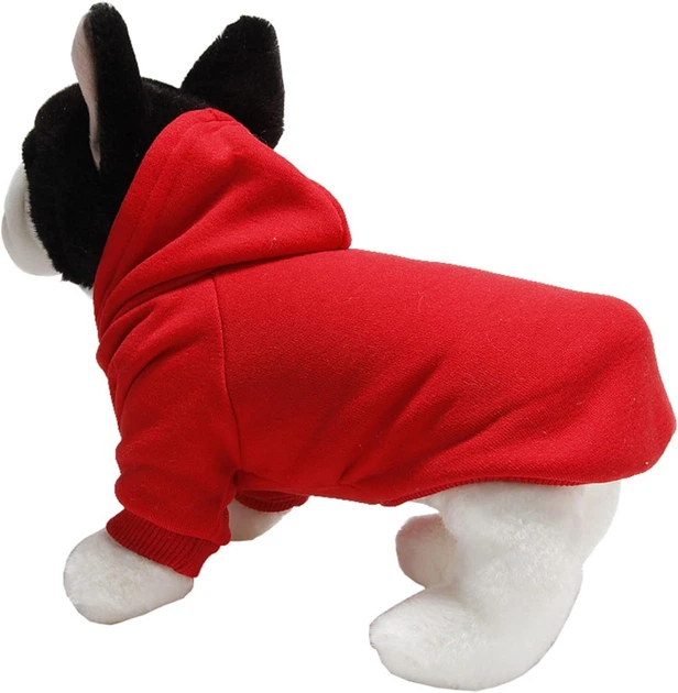 Худі для собак та котів EcoToys Red XL червоне A: 37 см B: 43 см C: 29 см X-7061