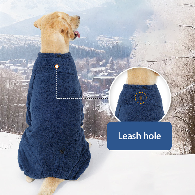 Флісовий комбінезон для собак Wan Talk Four-legged Pullover Dog Coat, Navy Blue, S