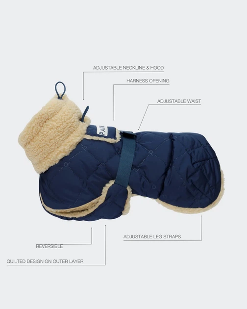 Paika Тепла попона для собак Winter Sherpa Jacket Navy Paikka 50
