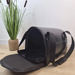 Smart Pet Якісна сумка для перенесення котів та собак "Eclipse" 26 х 32 см, висота 25 см, плащівка, подушка з велюру, чорна, Україна